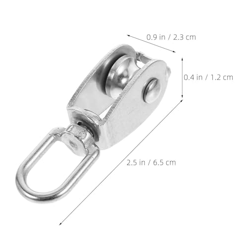 6pcs Stainless Steel Single Bearing Pulley Block for Lifting and Gym Attachments, Heavy Duty Reliability with Silent Roller Design, Minimizing Manual Effort for Outdoor and Indoor