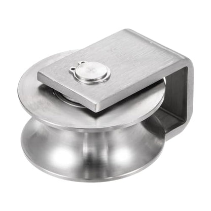 uxcell U Groove Wheel Pulley 304 Stainless Steel, 2.7" Dia Track Wheel Pulley Block Loading 2000lbs for Sliding Gate, Industrial Machines, Groove Width 0.98" - size: 2.7" wheel dia, 0.98" groove width