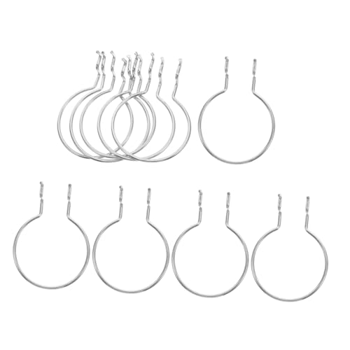 GLEAVI 10pcs Metal Pegboard Hooks Set Silver Iron Hanging Board Organizer for Craft Room Garage Sturdy Cup Holder Rings for Tools and Accessories Storage