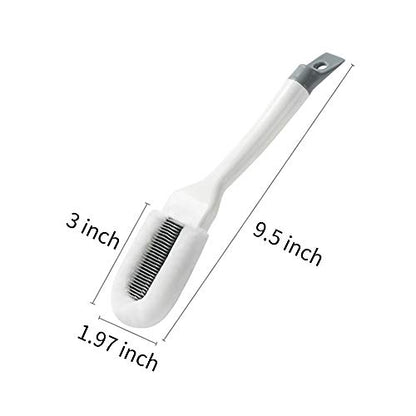 Andiker Professional Cleaning Shoe Brush, Multifunctional Long Handle Brush Cleaner, Hangable Soft Bristle Shoes Cleaning Scrubber (White) - color: White