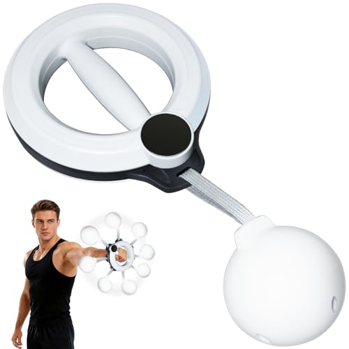 Arm Workout Equipment, 360° Shoulder Reliever Ball Swing, Upper Body Workout Equipment Rotating Ropeless Battle Rope Arm Trainer for Forearm, Chest, Shoulder & Wrist Strength for Men & Women - White - style: White