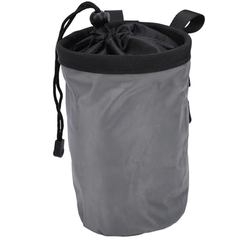 Keenso Climbing Chalk Bag Oxford Fabric Chalk Pouch with Fleece Lining Adjustable Drawstring Zippered Pocket 19 X 12.5 X 12.5cm for Rock Climbing Gymnastics Weightlifting