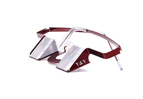 YY Vertical Belay Glasses for Rock Climbing – Upward Vision Prisms for Safe Belaying – Anti Neck Strain – Not for Reading - style: Classic Red