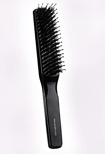 PERFEHAIR Boar & Nylon Bristle Paddle Hairbrush for Women & Men, Black - For Wet, Dry Thin, Thick, Curly Hair Smoothing, Styling, Detangling