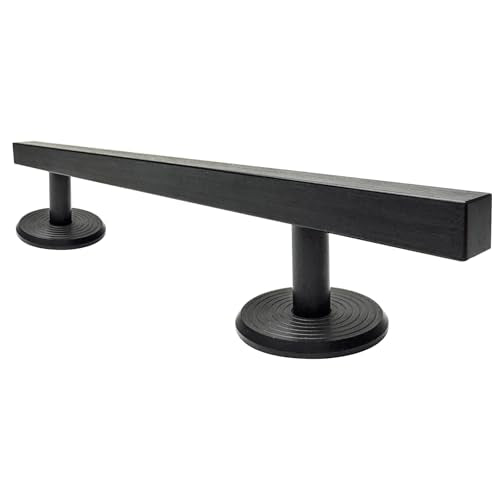 10" Fingerboard Rail-Heavy-Duty Aluminum Alloy Fingerboard Obstacle with Stabilizing Discs & Non-Slip Base, DIY Mini Skatepark Accessory for Fingerboard Players, Custom Cityscape Builders Black
