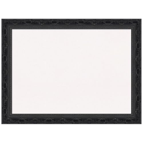 Amanti Art White Cork Board for Wall, 24x32 Vision Board with Black Frame, Medium Corkboard Office Decor for Home Organization, Traditional Corkboard Pinboard to Display Items for Home Organization - color: Filigree Gloss Black, size: 32" x 24"