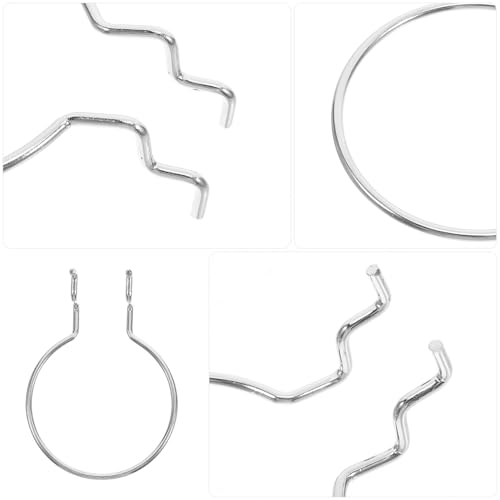 10pcs Silver Metal Pegboard Hooks with Rings for Garage and Craft Room Storage, Heavy-Duty Pegboard Hardware Hooks for Tool Organization and Hanging Board Accessories