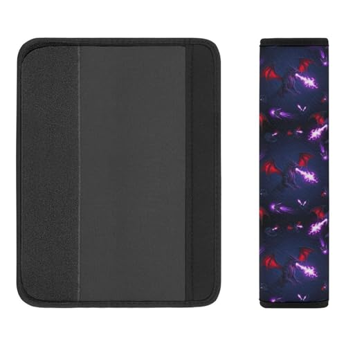 2 Pack Universal Fit Seat Belt Cover for Child, Stroller Pushchair High Chair, Purple Dragon Automotive Seat Belt Protector, Pressure Relief - color: Pattern 1133