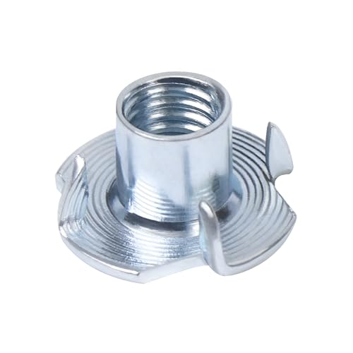 50 Packs M10 Threaded Insert T-Nuts, 4 Pronged Tee Nut for Rock Climbing Holds and Woodworking