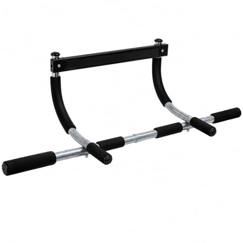 Upgrade Pull Up Bar for Doorway - Max Capacity 330 lbs, Portable Upper Body Workout Bar for Strength Training - color: Black
