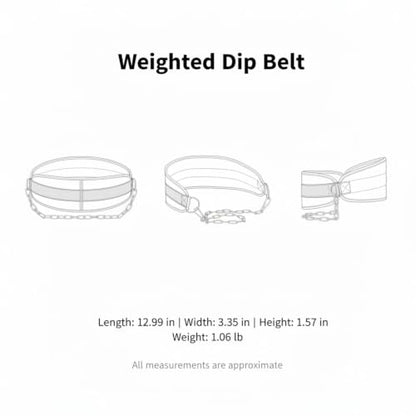 Weightlifting Belt with Iron Chain for Weighted Pull-Ups, Dips, and Calisthenics Strength Training