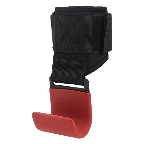 RiToEasysports Weight Lifting Hook, Heavy Duty Lifting Wrist Straps Weightlifting Grips Straps Gloves Wrist Support for Gym Workout - color: Red