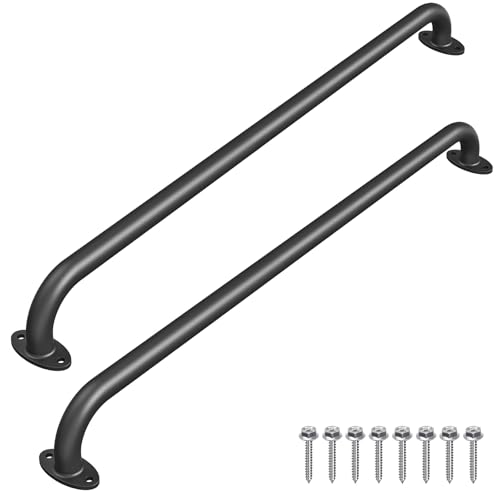 Dolibest 42 Inch Metal Safety Handle, Playground Ladder Handle & Wider Base, Playset Handles for Kids Playhouse, Treehouse, Rock Climbing Wall, Swing Set Accessories, Indoor & Outdoor Use (2PCS)-Black - color: ‎black 2- 42 Inch-2pcs