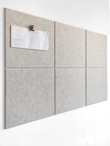 Cork Board 24 x36 Alternative - 6 Pack Felt Wall Tiles with Safe Removable Adhesive Tabs, Cork Boards for Walls Cork Board for Home Office Pin Board Tack Board - Ivory - color: Ivory, size: 6 Panels