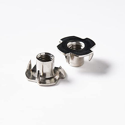 Escape Climbing 100 Pack Stainless Steel Four Pronged T-Nut | Durable Steel Hardware for Rock Climbing Holds | Easy Installation