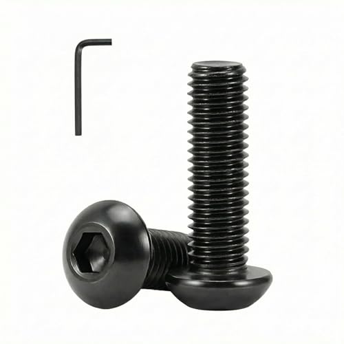 M3 x 16mm(50 Pack) Button Head Hex Socket Cap Screws Bolts, Hex Drive Bright Finish Fully Machine Thread, Corrosion Resistant Black Oxide 304 Stainless Steel 18-8 Screws - size: M3 x 16mm