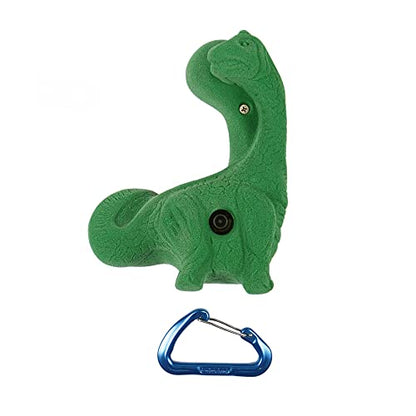 Atomik Rock Climbing Holds Bolt-On Brontosaurus in Green