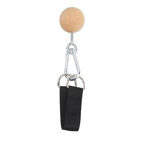 Wooden Pull Up Balls, Rock Climbing Holds Training Set, Arm Strength Trainer with Stainless Steel Hook and Loop, Durable Nylon Webbing for Home Workout and Travel Fitness