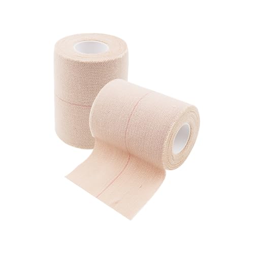 Adhesive Bandage Tape,ULIFESTAR Flexible Medical Bandage Wrap,Elastic Athletic Tape,Cotton Stretch Skin Sports Tape,Cohesive Bandage Wrap for Ankle,Knee (Beige, 7.5cm*4.5m/2.95inch*5Yard, 2 Rolls) - color: Beige, size: 7.5cm*4.5m/2.95inch*5Yard, 2 Rolls