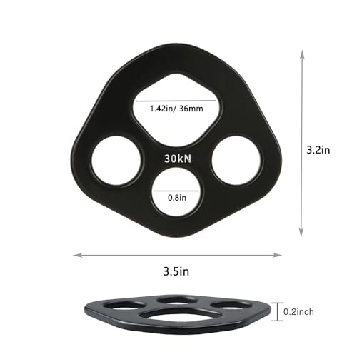 Rigging Plate 30KN Aluminum Force Divider Plate Bear Anchor for Dance Yoga - color: Red