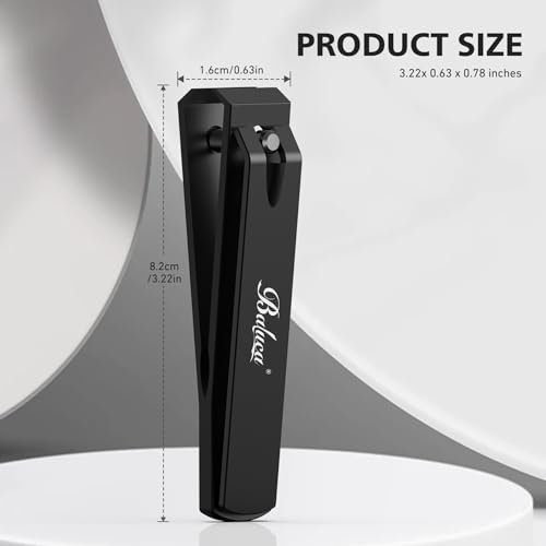 Heavy Duty Straight Blade Nail Clippers for Thick Toenails, Professional Stainless Steel Fingernail Toenail Clippers Trimmers - Thick Wide Jaw Toe Nail Clippings for Seniors, Men & Women (Black) - color: Black
