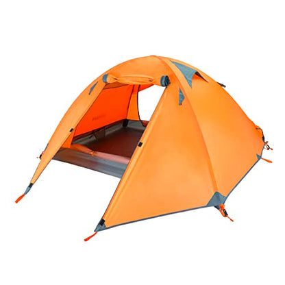 Azarxis 1 2 3 Person 3 Season Tent for Camping Backpacking Hiking Easy Set Up Waterproof Lightweight Professional Double Layer Aluminum Rod & Carry Bag - color: #1 Orange - 3 Person - 4 Season