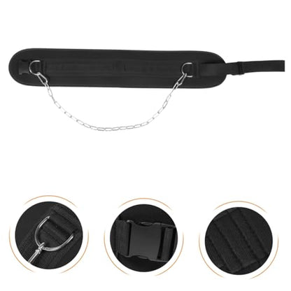 LIOOBO Weighted Fitness Dipping Belt with Detachable Thickened Chain for Weightlifting and Pull-ups Contoured Waist Support Training Equipment for Strength and Muscle Building