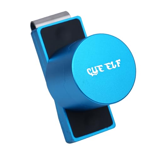 CUEELF Magnetic Pool Chalk Holder, Portable Aluminum Alloy Billiard Chalk Box with Belt Clip & Built-in Hex Wrench, for Most Billiard Chalk (Regular/Square/Round), Snooker & Carom Accessories - color: Blue, size: Round
