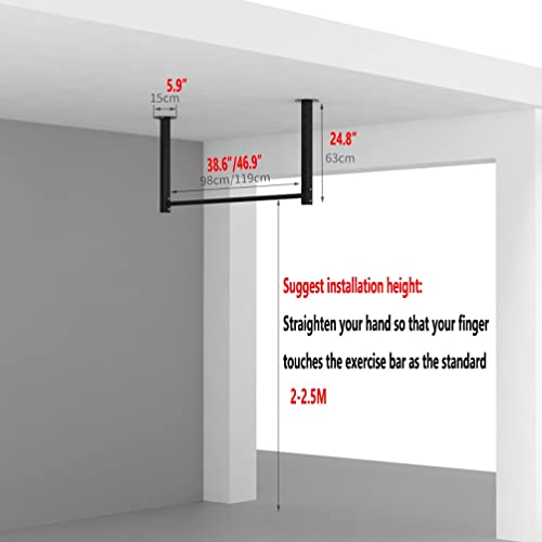 Pull-Up Bars Wall-Mounted Chin Up Bar, Ceiling Horizontal Bar, Home Gym Training Equipment, Multiple Splicing Suspension Bars, Safe Load 300kg，119CM - size: 119CM