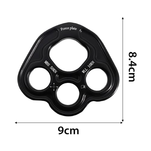Paw Rigging Plate Climbing Gear Work Rope Bearing Anchors Metal Rigging System Multi Anchor Plate Divider Plate, Black