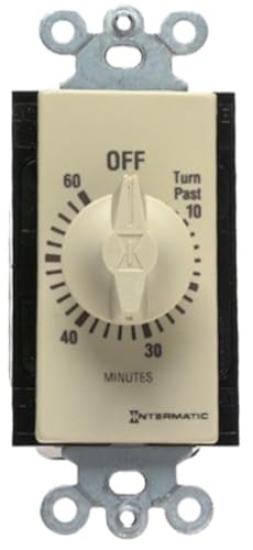 Intermatic FD60MC 60-Minute Spring-Loaded In-Wall Countdown Timer Switch for Fans and Lights, Ivory - color: Ivory, size: 60-Minute, style: Without Hold on Timer