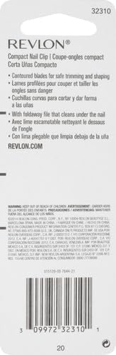 Revlon Compact Nail Clipper | Silver | Pack of 2 - size: 1 Count (Pack of 2)