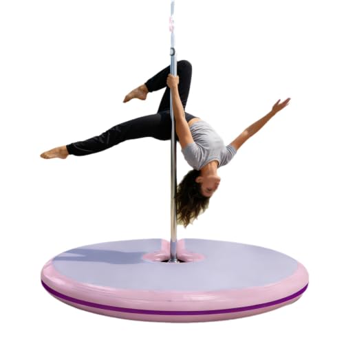 Pole Dance Crash Mat, Inflatable Safety Cushion, Folding Crash Exercise Pad, Non-Slip Base, Waterproof, Manual Pump Included for Home & Studio - size: 150*10cm/59.1*3.94in