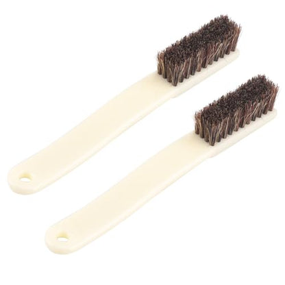 2-Pack Rock Climbing Chalk Brush, Thick Bristle Bouldering Scrubber, Ergonomic Handle, 17cm Outdoor Gym Tool - color: Brown Small