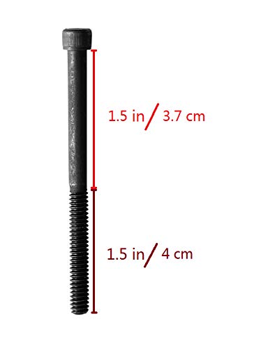 Socket Head Cap Screw, 1/4-20 x 3, Alloy Steel, Black Oxide, Hex Socket Coarse Thread, 1/4 inch Hexagonal Allen Bolt, Length: 3 inch, Full Thread (Quantity: 10) - size: 3 Inches ( 3")