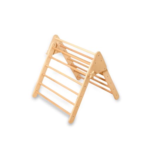 Montessori Wooden Climbing Triangle for Kids | Foldable Wooden Indoor Play Gym for Toddler | Foldable Indoor Climbing Frame | Montessori Balance and Coordination Kids Climber (Tri) - style: Tri