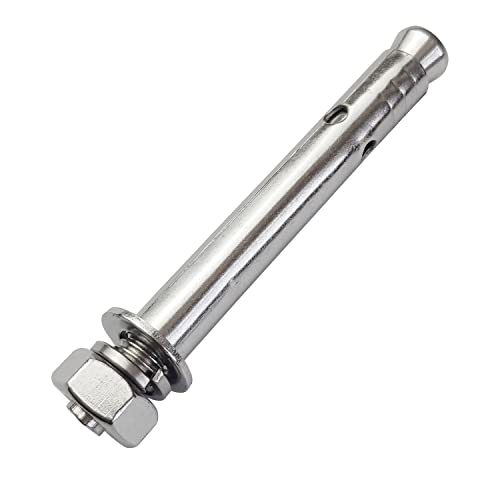 10 Pack M10x100mm Expansion Bolts Anchor Bolt 304 Stainless Steel External Hex Expansion Screw Bolt Sleeve Anchor Fastener Wall Concrete - size: M10*100