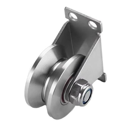 U Groove Stainless Steel Wall Pulley 2Pcs Track Wheel Bearing Pulley 304/201 Stainless Steel U/V/H Shaped Sliding Door Rollers Thickened 48 Wheel Rigid Caster(304 48V) - color: 304 48V