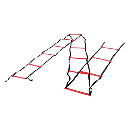 Agility Speed Training Equipment, Fixed Footwork Trainer for Soccer, Football, Fitness and Athletic Drills, 7 Meter, 14 Rung - color: Red