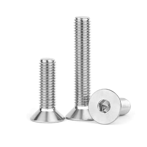1/4-20 x 1 ''(25 Pack) Flat Head Hex Socket Cap Screws Countersunk Bolts, Allen Socket Drive, 304 Stainless Steel 18-8, Fully Machine Thread, Bright Finish (with hex Spanner) - size: 1/4 × 1 ''