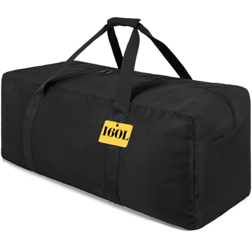 Extra Large Travel Duffle Bag, 160L Gear Bag for Men and Women, Storage Bag Ideal for Overnight Camping and Weekend Getaways, Black - color: Black, size: 160L