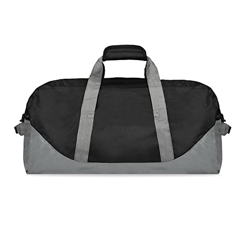 21" Large Duffle Bag with Adjustable Strap - color: Black Gray