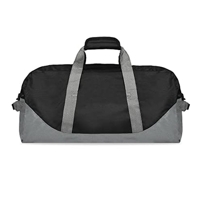 21" Large Duffle Bag with Adjustable Strap - color: Black Gray