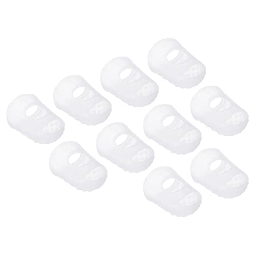 PATIKIL 0.79 Inch Rubber Finger Tips, 30 Pack Silicone Thumb Fingertip Protector Covers Pads Thimble for Guitar Playing Office Counting Sewing, Clear Medium Size - color: Clear, size: 0.79 Inch