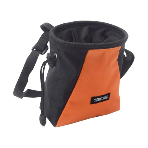 harayaa Chalk Bag Lightweight Adjustable Drawstring Pouch Non Slip Climbing Storage Resistant PVC Cloth Reusable Organizer Suitable for Bouldering - color: Orange