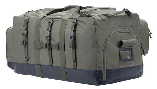 Large Duffle Bag Duffel Pack with Backpack Shoulder Straps and Shoes Compartment 105L for Sports Travel Hunting Camping. - color: Olive Green