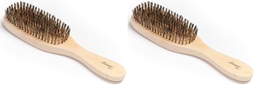 Diane Reinforced Boar Bristle Wave Brush for Men and Barbers – Hard Bristles for Thick to Coarse Hair – Use for Detangling, Smoothing, Wave Styles, Restore Shine and Texture (Pack of 2) - color: RED, size: Size 9 (Pack of 2)