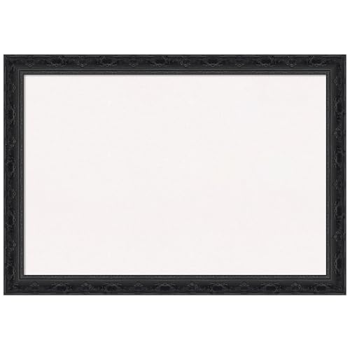 Amanti Art White Cork Board for Wall, 28x40 Vision Board with Black Frame, Large Corkboard Office Decor for Home Organization, Traditional Corkboard Pinboard to Display Items for Home Organization - color: Filigree Gloss Black, size: 40" x 28"