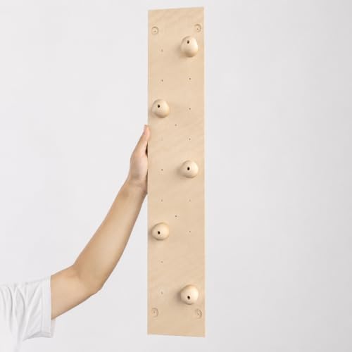 Kids Climbing Wall Panel, Wood Swedish Ladder Climbing Wall Panel 1.22m × 2.44m, Indoor Home Use Bouldering Wall for Physical Training, Grip Sphere Board