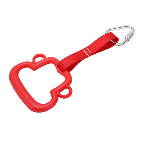 Monkey Style Gymnastic Rings 2 Pack with Quick Hanging Hook for Kids Adults Indoor Outdoor Training Obstacle Course Swing Bar Rings Monkey - color: Red